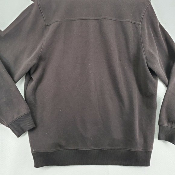 Perry Ellis Sweater Men's Long Sleeve 1/4 Zip Mock Neck Pullover Brown XL - Picture 9 of 12